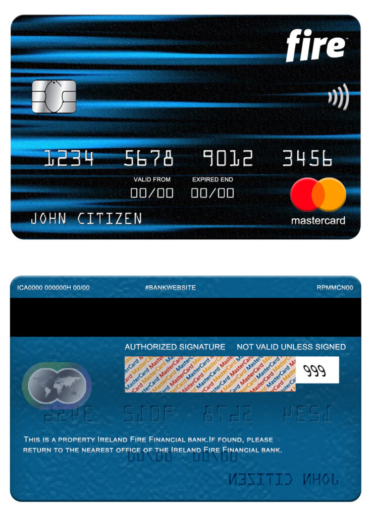 Fillable Ireland Fire Financial Services Limited the Observatory bank mastercard Templates | Layer-Based PSD