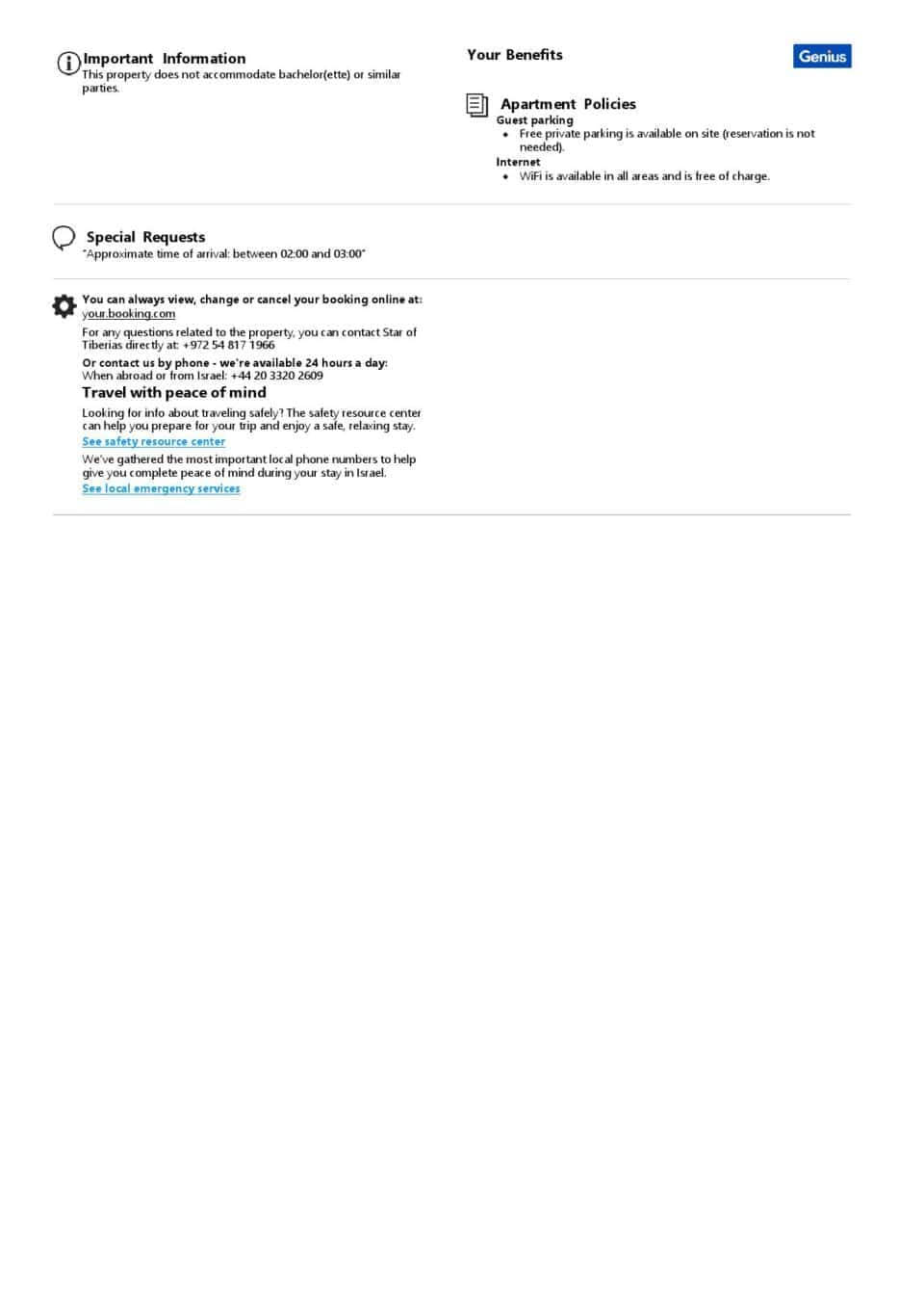 Customizable Israel Airbnb Reservation Template | Word & PDF Formats