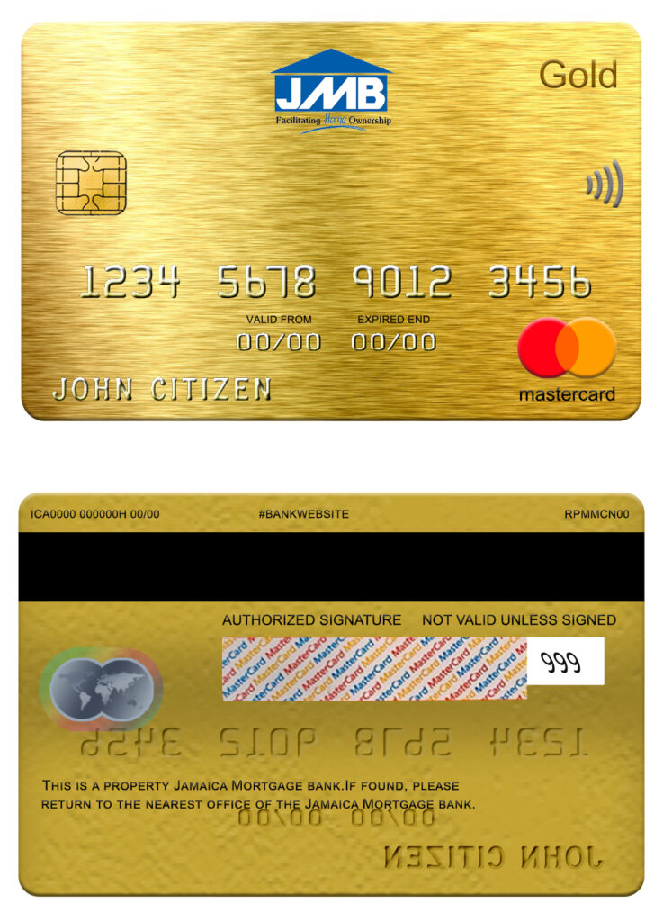 Fillable Jamaica Mortgage bank mastercard gold Templates | Layer-Based PSD