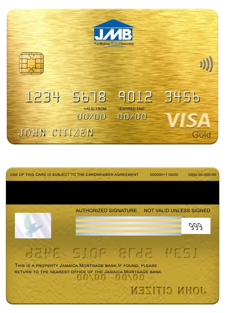 Fillable Jamaica Mortgage bank visa gold card Templates | Layer-Based PSD