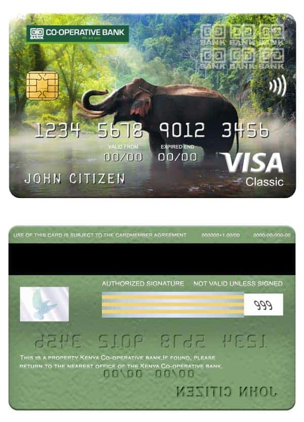 Fillable Kenya Co-operative bank of Kenya visa classic card Templates | Layer-Based PSD