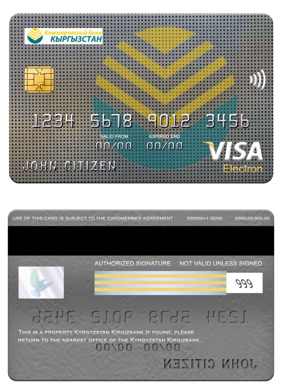 Fillable Kyrgyzstan Kirgizbank visa electron card Templates | Layer-Based PSD