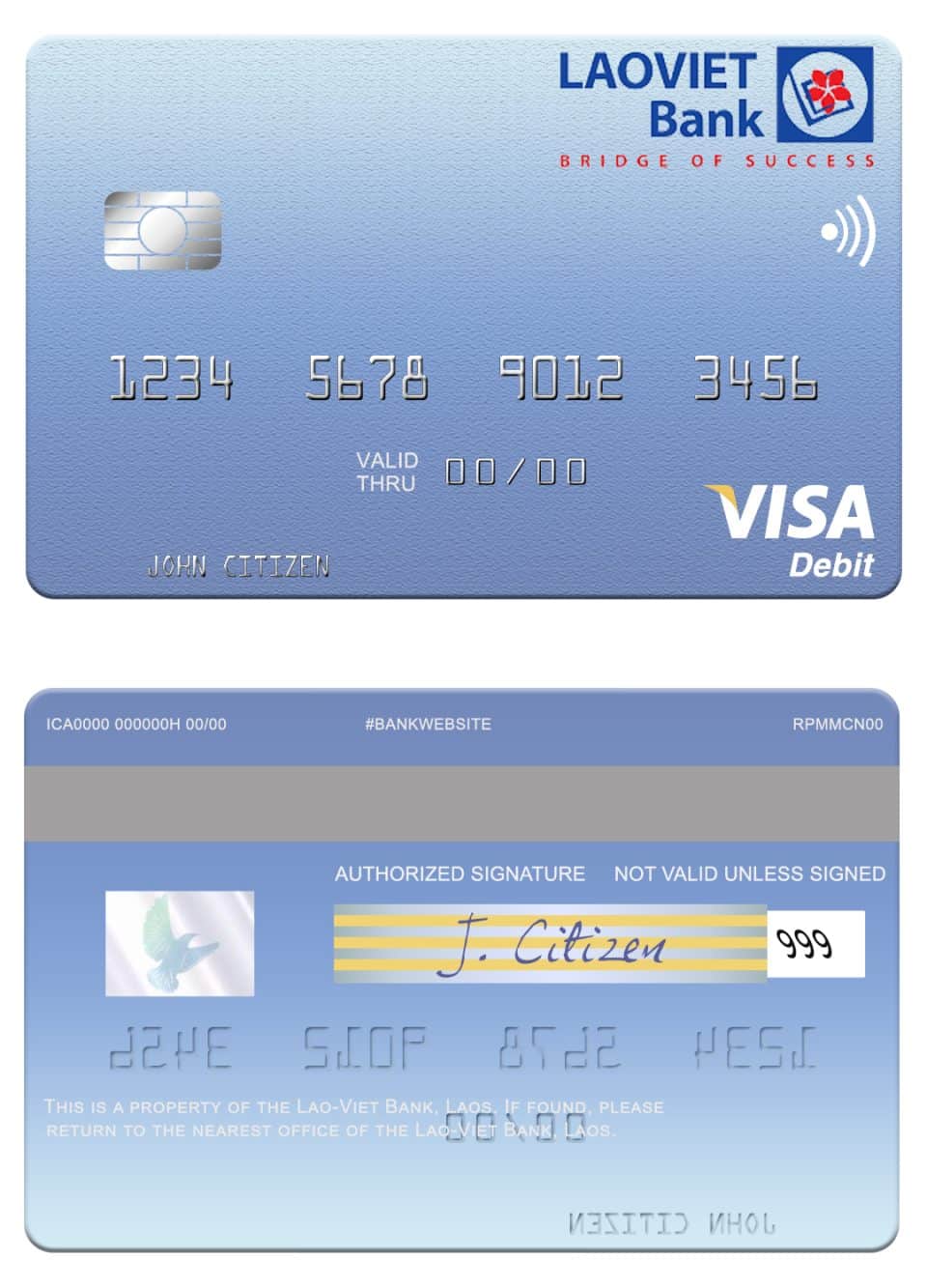 Editable Laos Lao-Viet visa card Templates in PSD Format