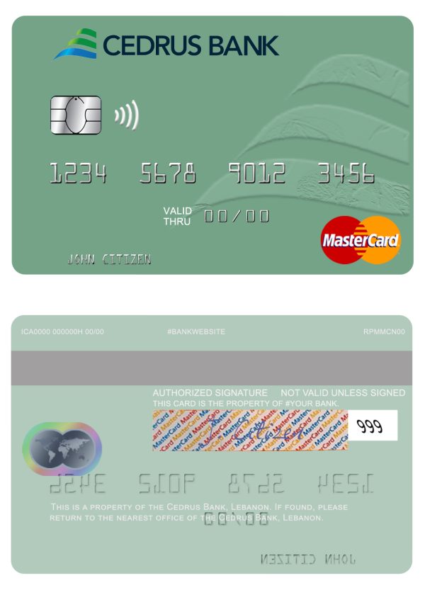 American Express Green Credit Card psd template