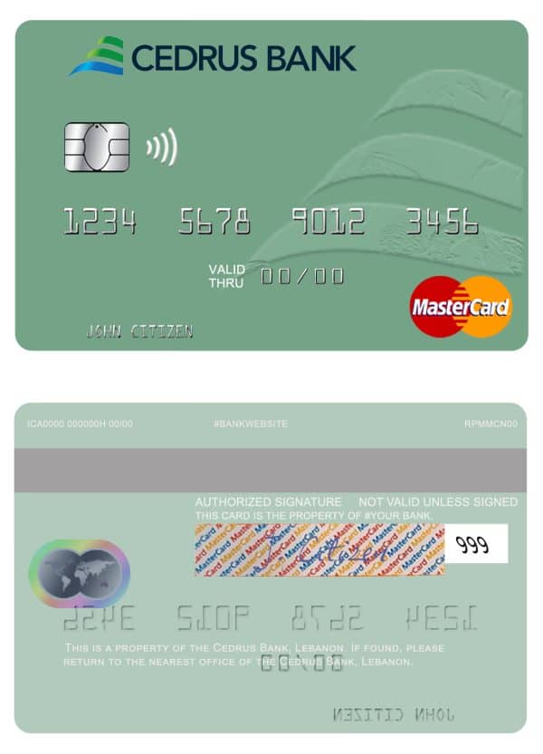 Lebanon Cedrus Bank mastercard 600x833 - Cart