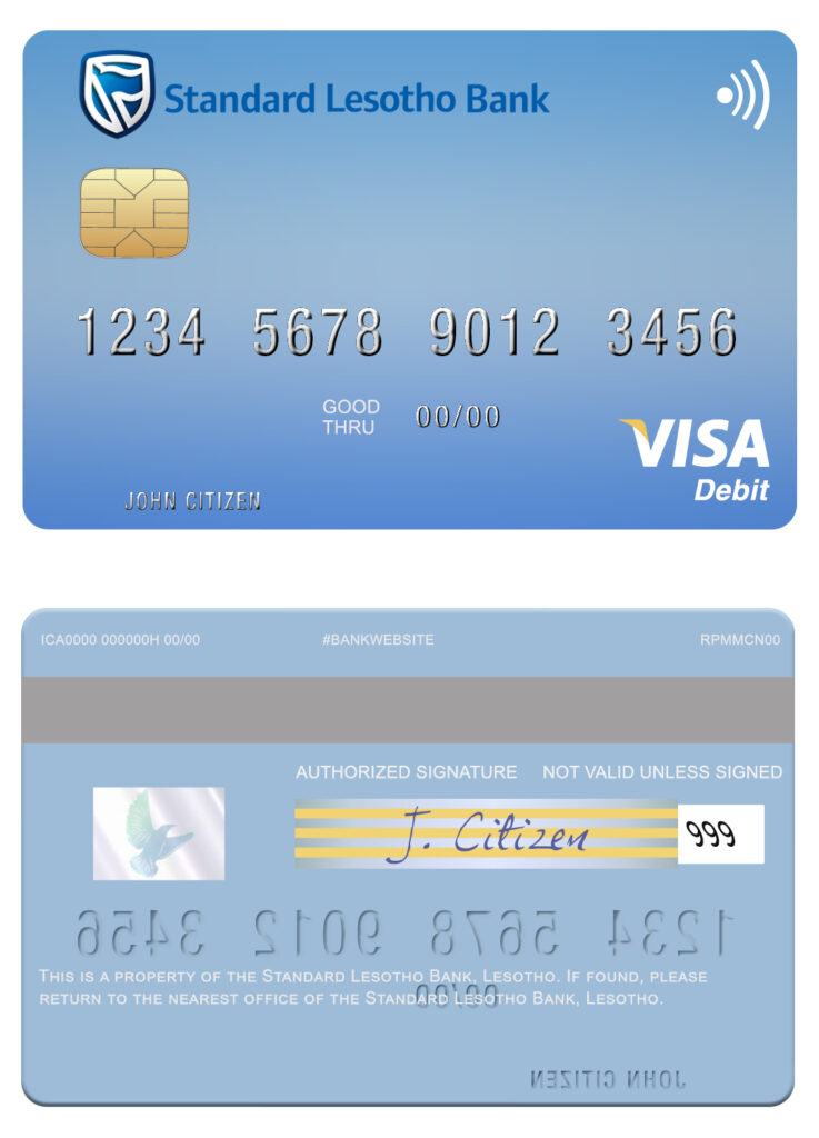 Fillable Lesotho Standard Bank visa card Templates | Layer-Based PSD