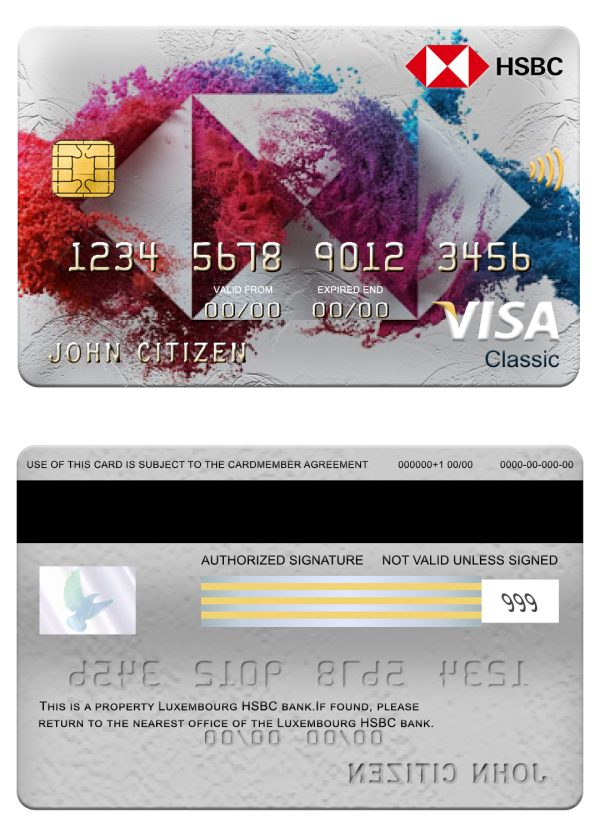 Luxembourg HSBC bank visa classic card 600x833 - Cart