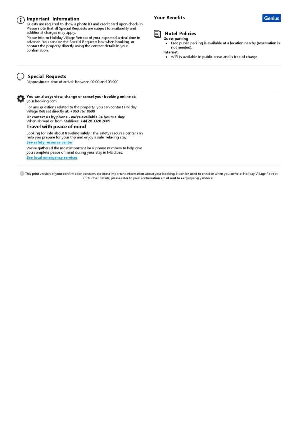 Editable Maldives Hotel Booking Form Template | Fillable PDF