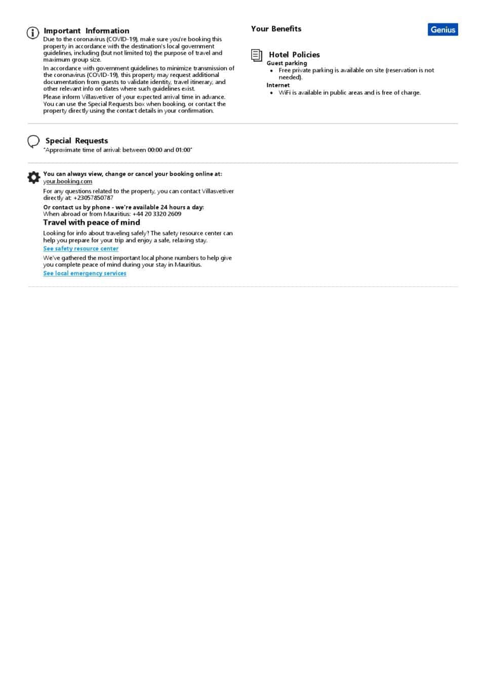 Customizable Mauritius Airbnb Reservation Template | Word & PDF Formats