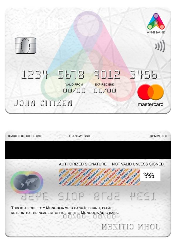 Editable Niger Bank of Africa mastercard Templates in PSD Format