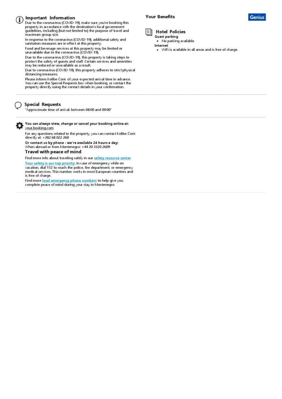 Customizable Montenegro Airbnb Reservation Template | Word & PDF Formats