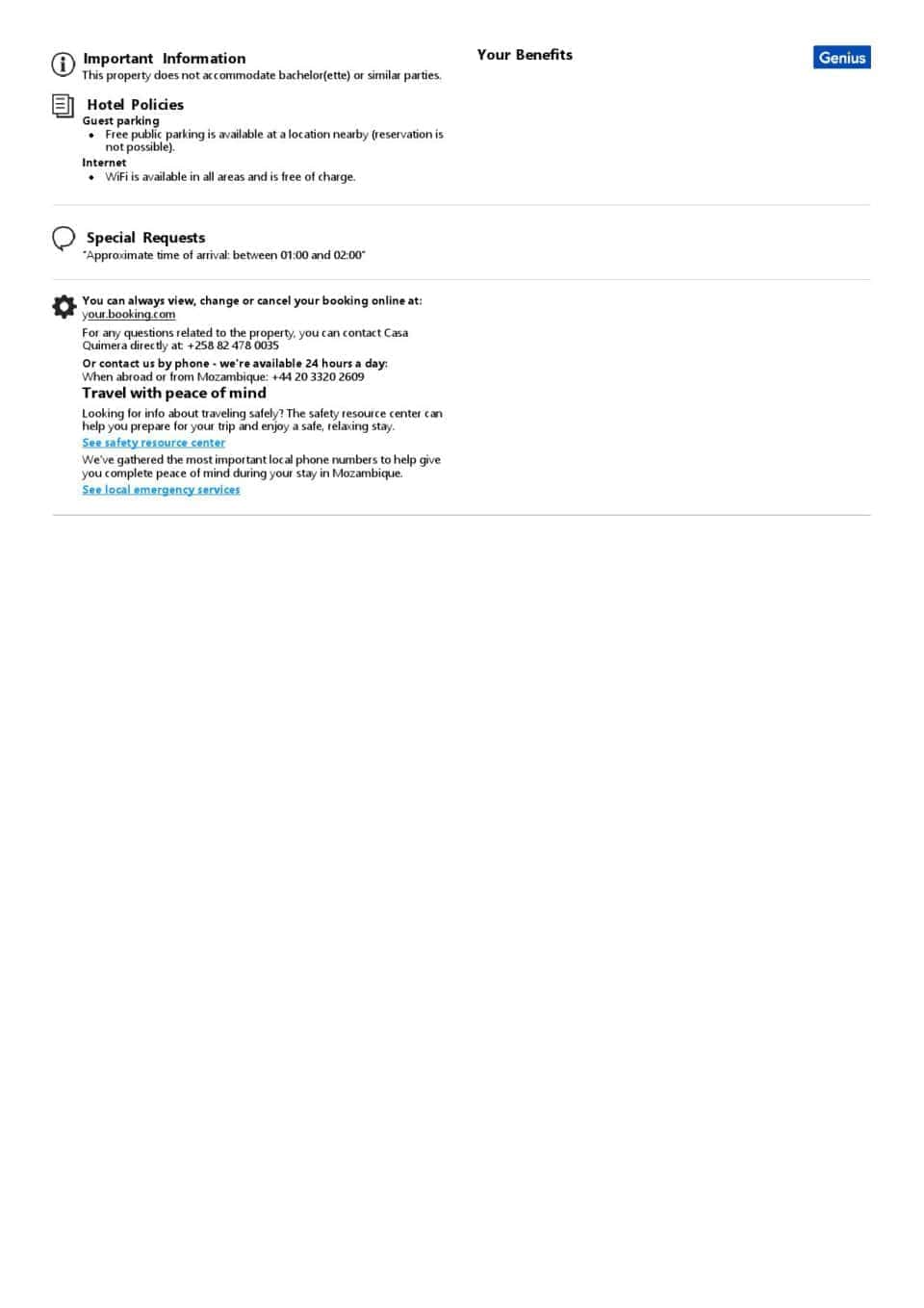 Customizable Mozambique Airbnb Reservation Template | Word & PDF Formats