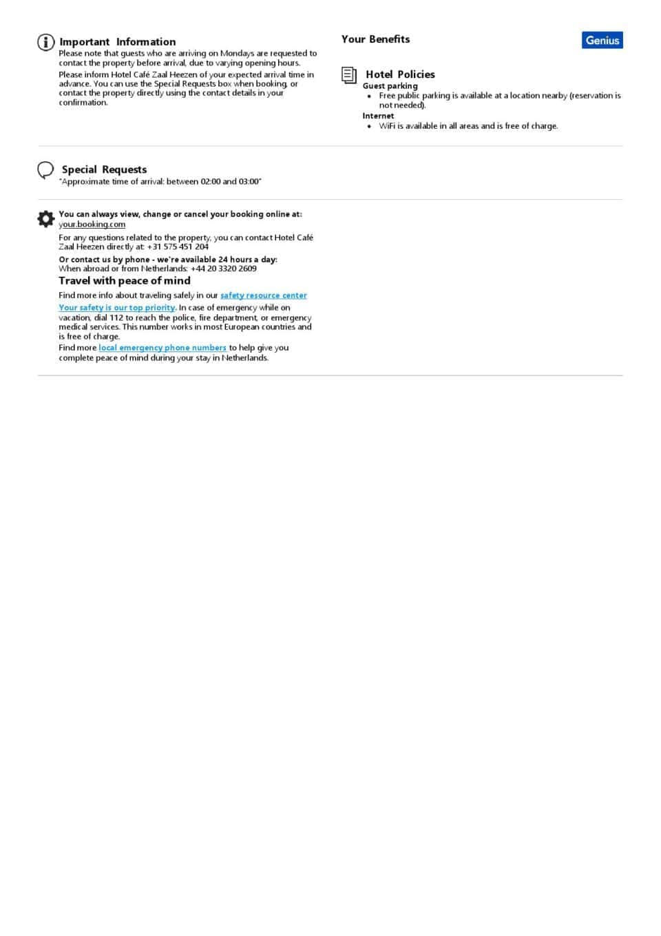 Editable Netherlands Hotel Booking Form Template | Fillable PDF
