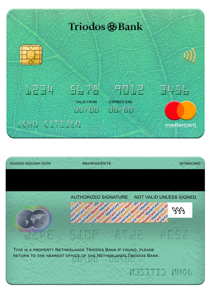 Fillable Netherlands Triodos bank mastercard Templates | Layer-Based PSD