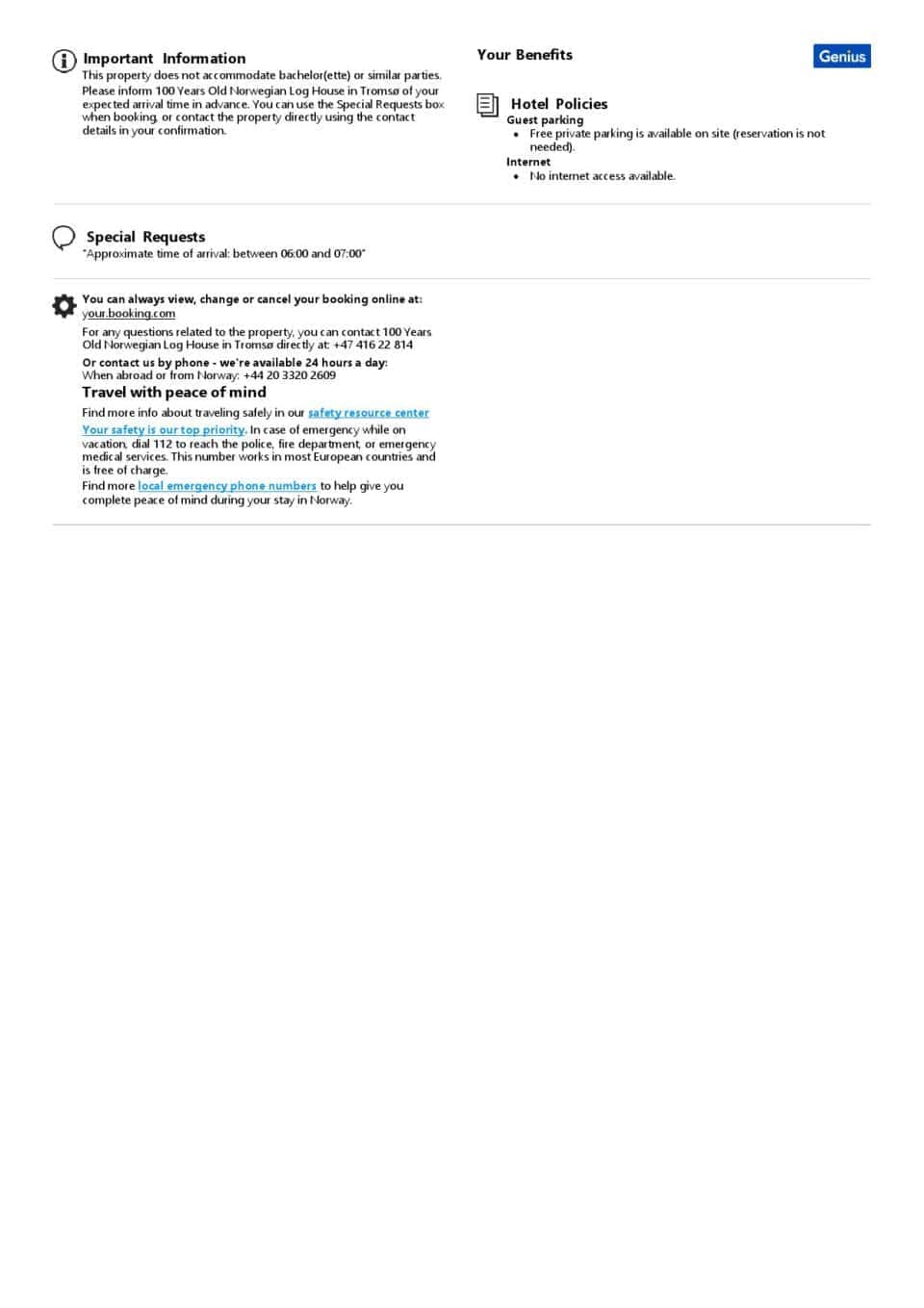Editable Norway Hotel Booking Form Template | Fillable PDF