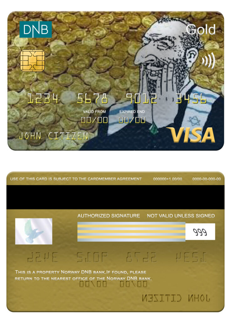 Fillable Norway DNB bank visa gold card Templates | Layer-Based PSD