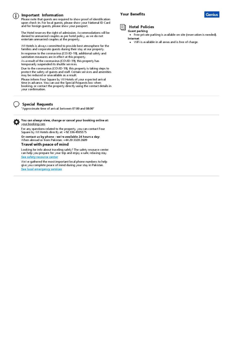 Editable Pakistan Hotel Booking Form Template | Fillable PDF