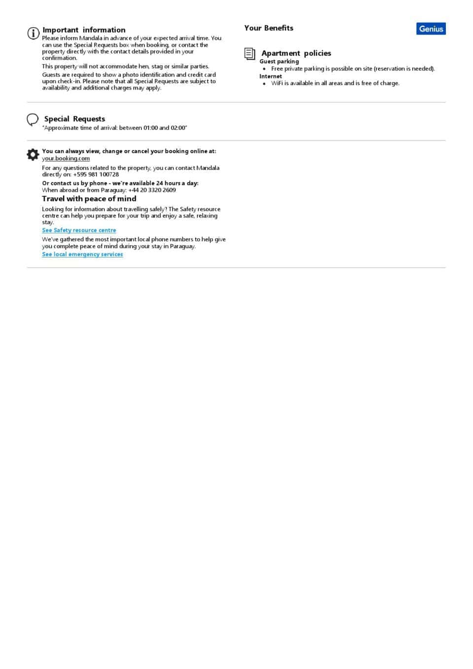 Editable Paraguay Hotel Booking Form Template | Fillable PDF