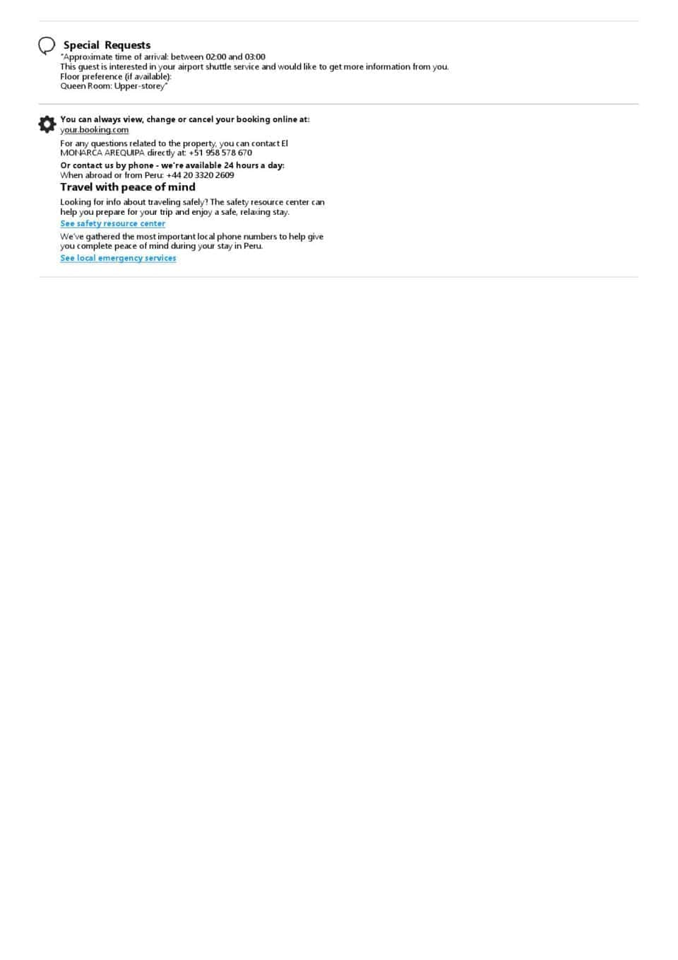 Editable Peru Hotel Booking Form Template | Fillable PDF
