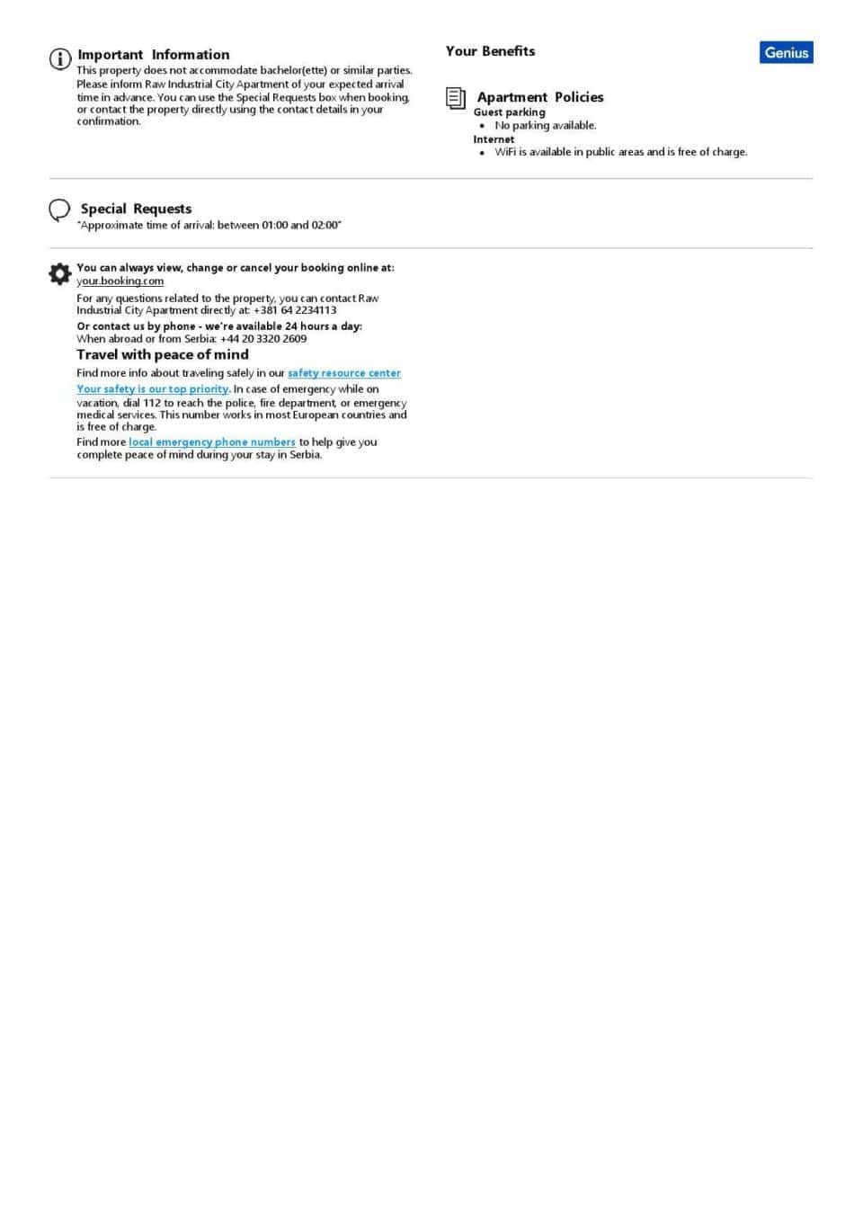 Customizable Serbia Airbnb Reservation Template | Word & PDF Formats