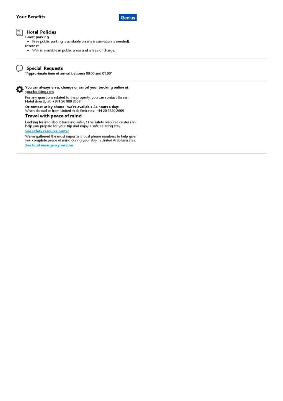 Customizable United Arab Emirates Airbnb Reservation Template | Word & PDF Formats
