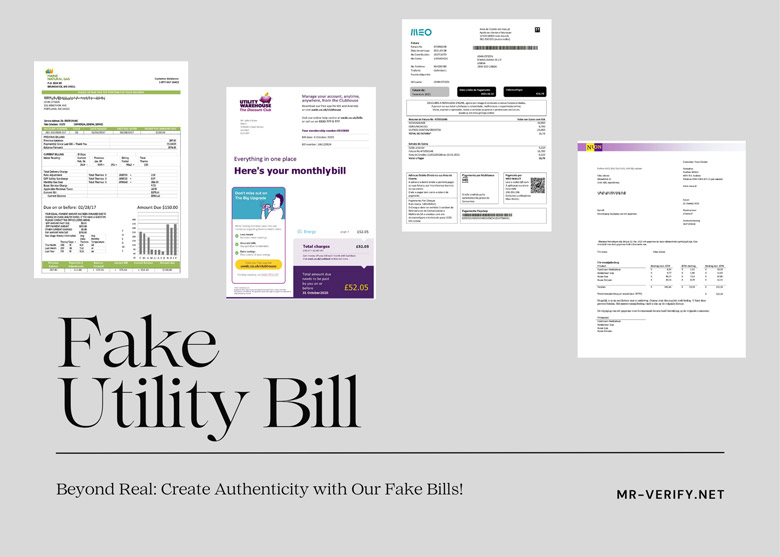 fake utility bill template