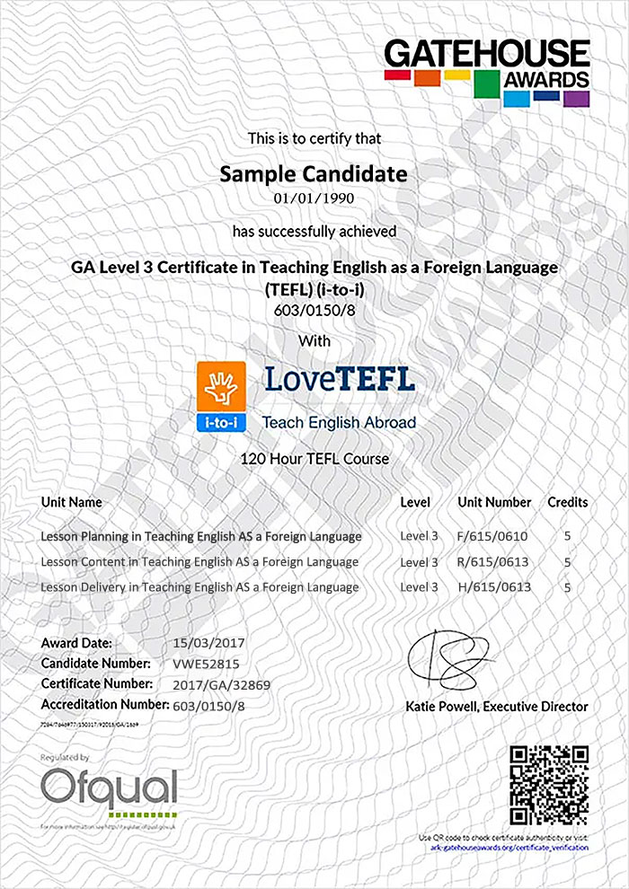 Fake Gate House TEFL Certificate PSD Template
