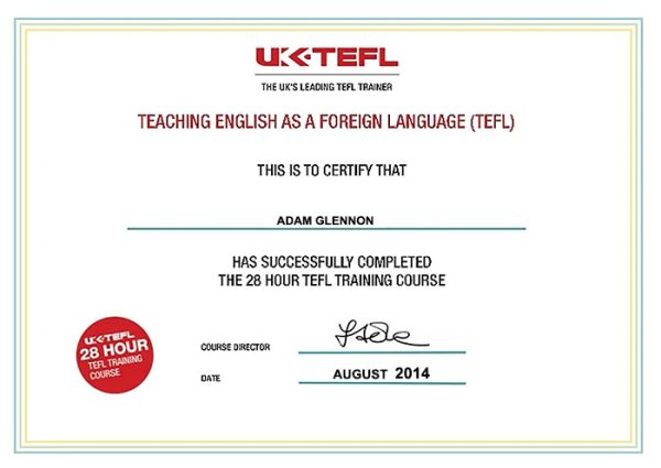 Fake UK TEFL Certificate PSD Template (version 2)