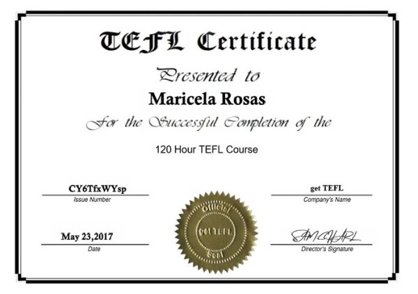 Fake TEFL Certificate PSD Template