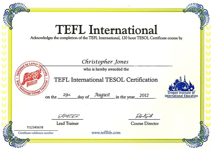 Fake Teflife TEFL Certificate PSD Template(version 1)