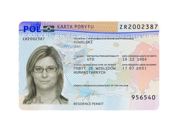Poland Residence Permit PSD Template