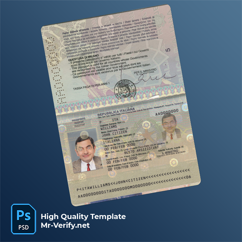 italy passport psd template version 2 italy passport psd template version 2