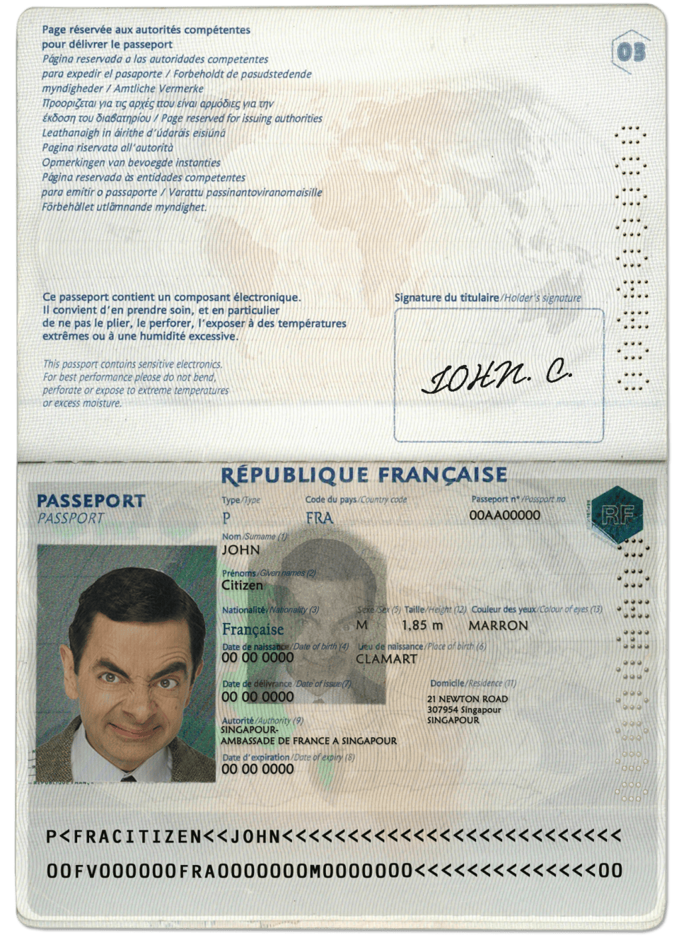 France Passport PSD Template – Editable & Professional Design
