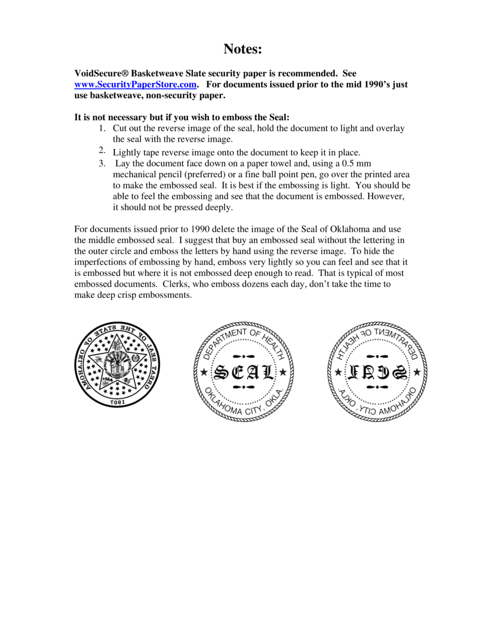 USA Oklahoma Birth Certificate word template