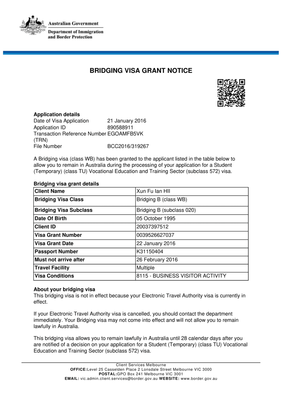 Australia e-visa Word and PDF template