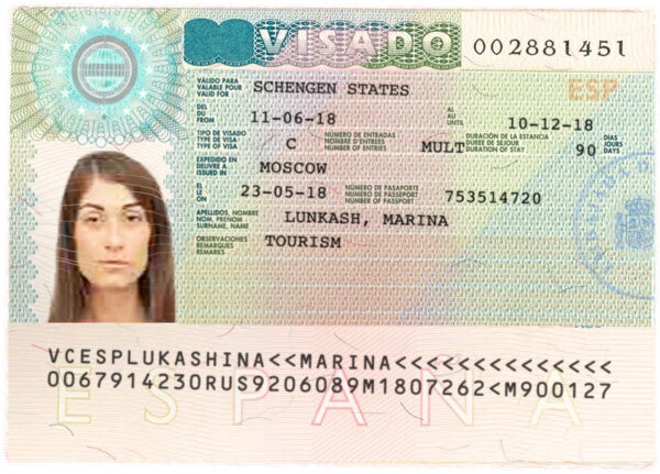 Spain Visa Card PSD Template