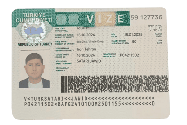 Turkey travel visa PSD template | High Quality With Scan Effect