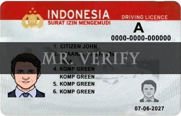 Indonesia DL front - Indonesia driver license psd template