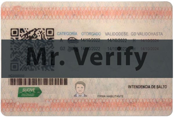 Uruguay driver license psd back template - Uruguay driver license psd template