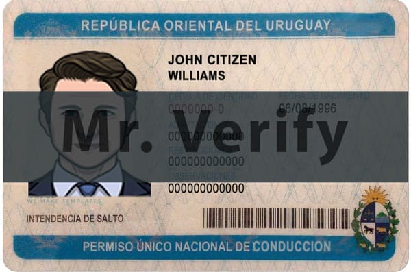 Uruguay driver license psd front template - Uruguay driver license psd template