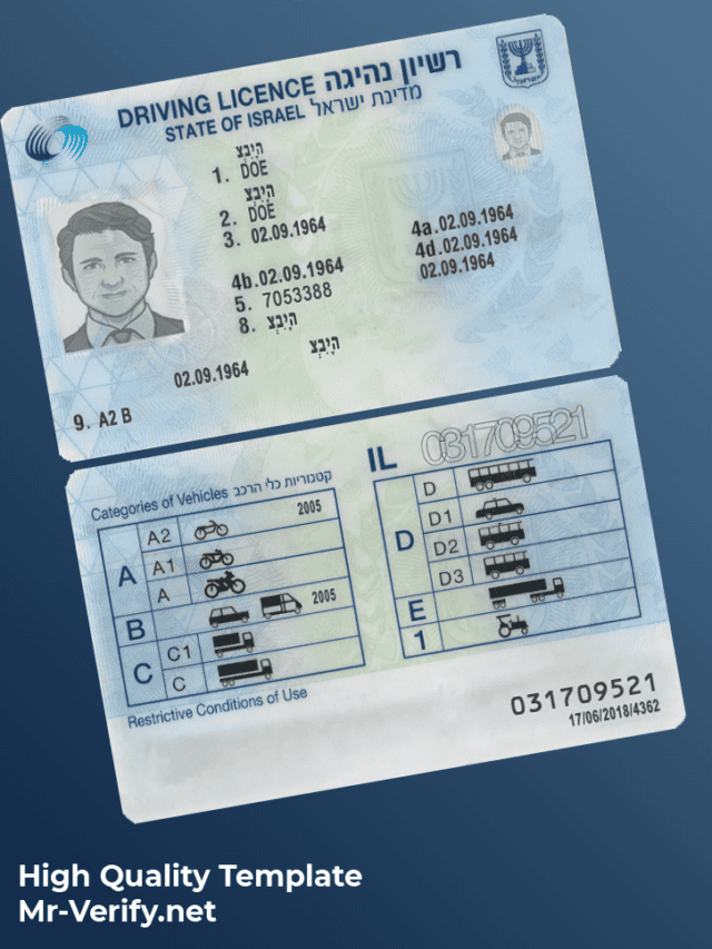 Israel Driver License PSD Template
