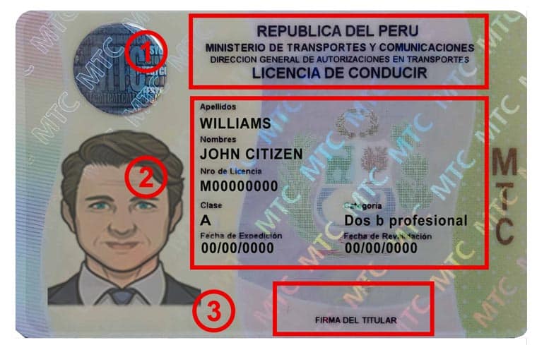 peru driver license editing guide - peru driver license psd template