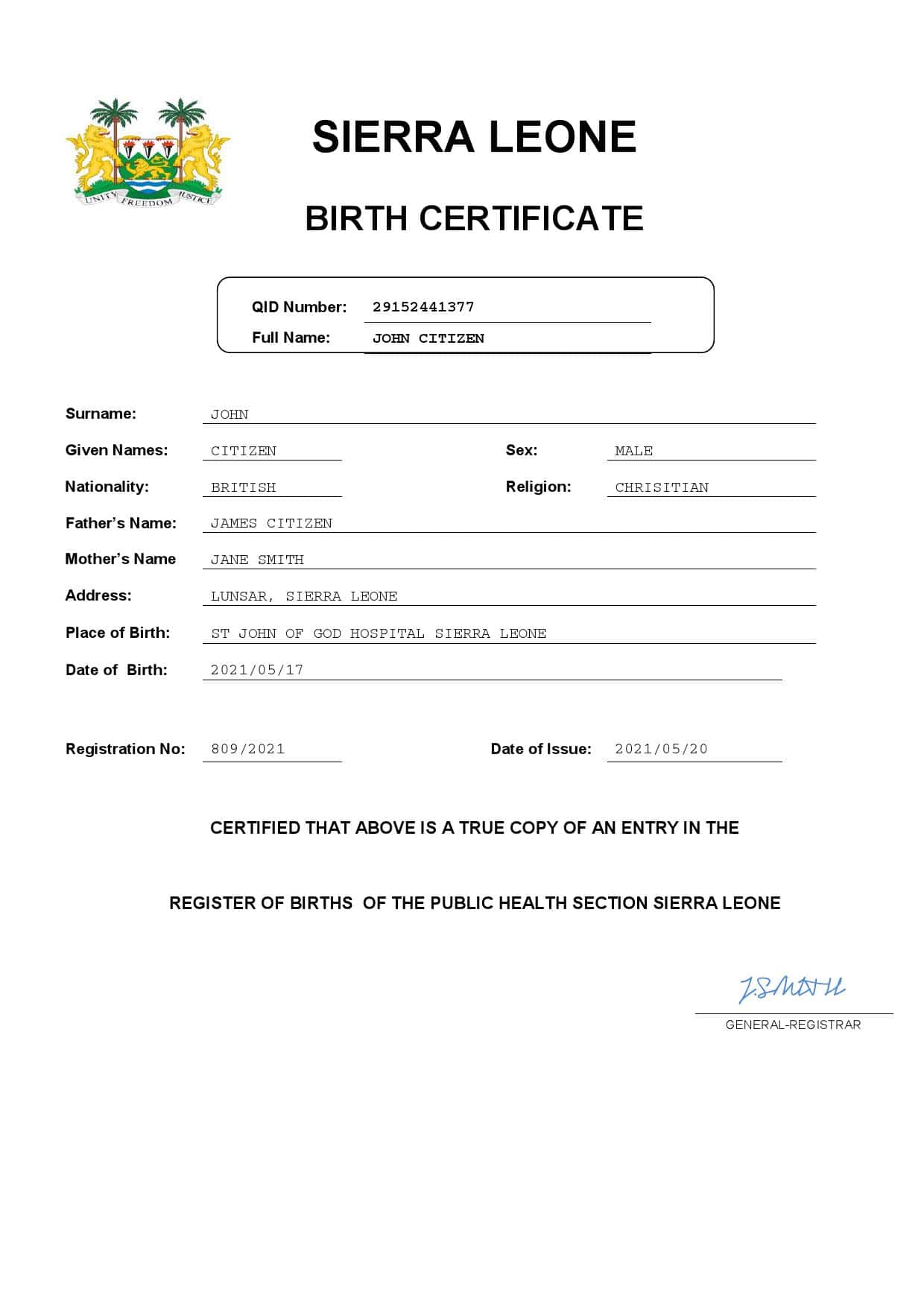 Authentic Sierra Birth Certificate Template | Customize and Download Online