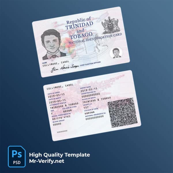Trinidad and Tobago ID card PSD template