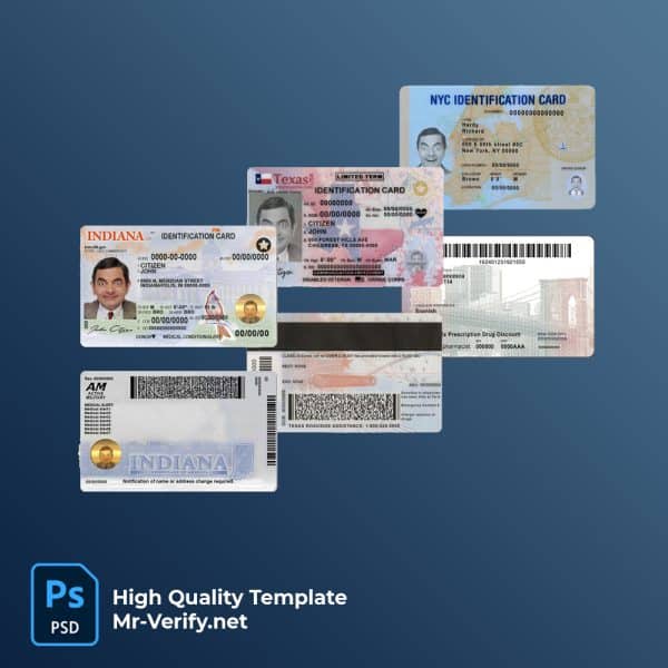 3 USA ID Card Templates | Editable United States America Files