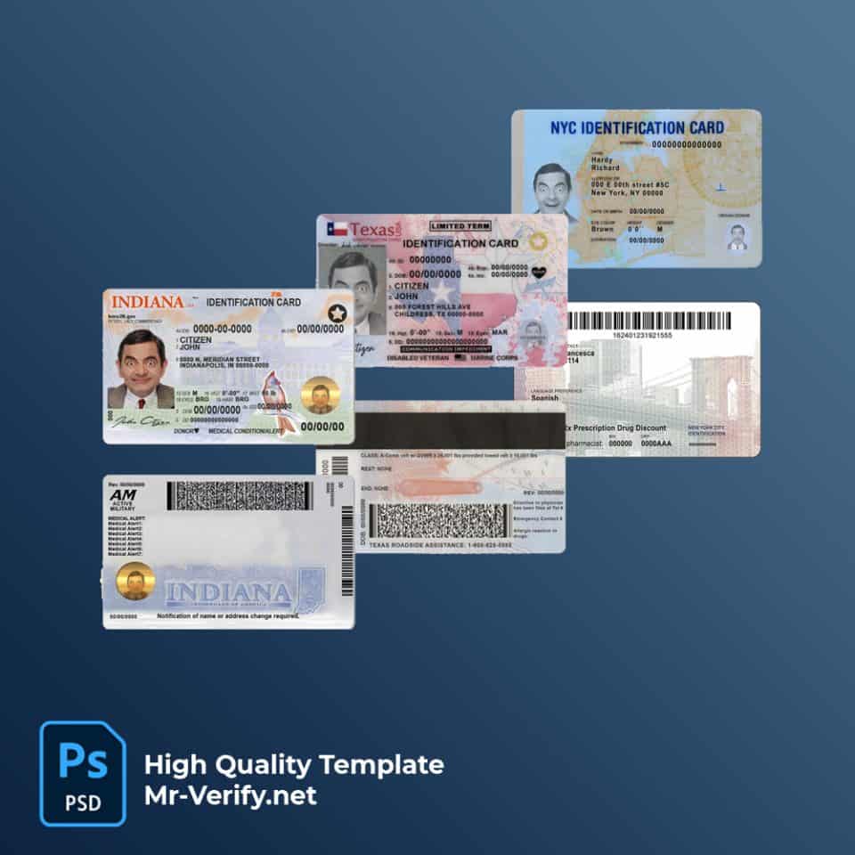 3 USA ID Card Templates | Editable United States America Files