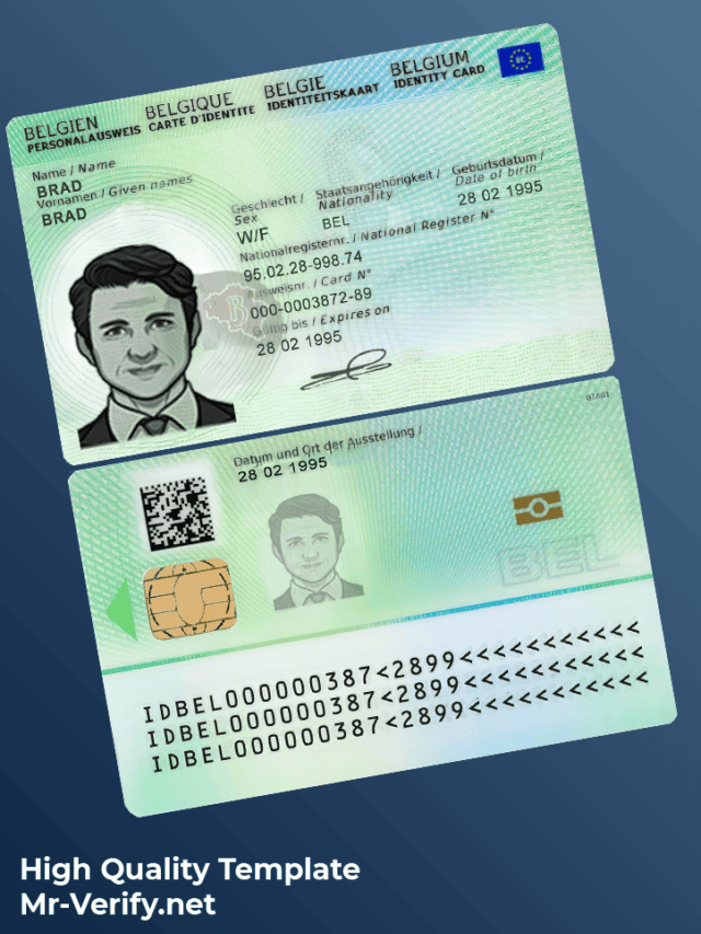 Belgium ID Card PSD Template