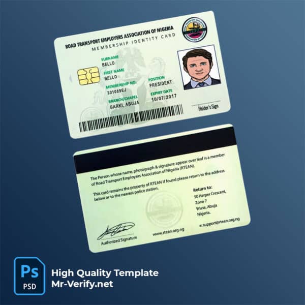 Nigeria ID card PSD template
