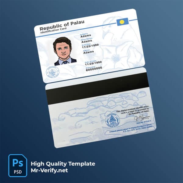 Palau ID card PSD template