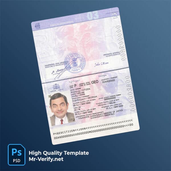 Georgia Passport PSD Template